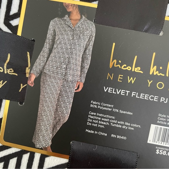 Nicole Miller New York Velvet Fleece PJ Set - Picture 3 of 8